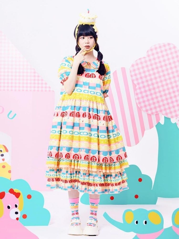 Showa Girl Original Print Cake Dress 【s0000002882】