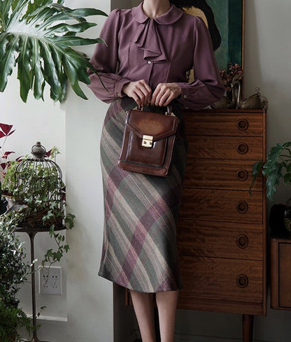 British plaid elegant skirt