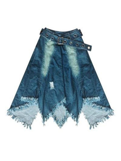 Original half-length denim skirt【s0000003026】