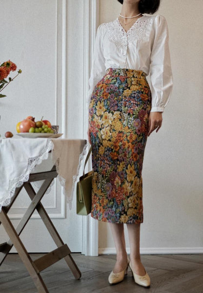 oil painting pencil skirt