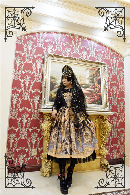 Foxcherry - Retro Lolita Gorgeous Bead Chain Headdress Multicolors