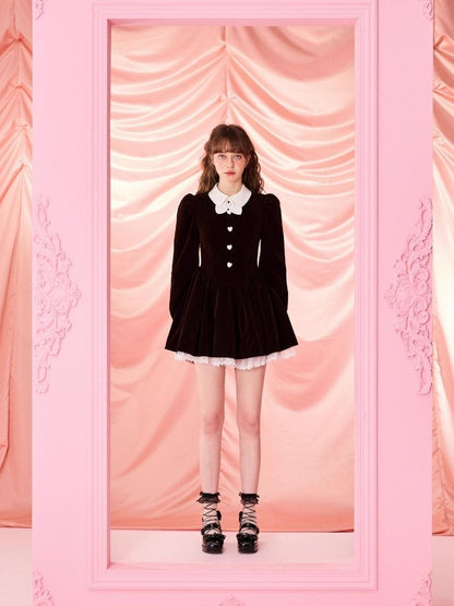 Bubble Sleeve Waist Slim Long Sleeve Dress【s0000006963】