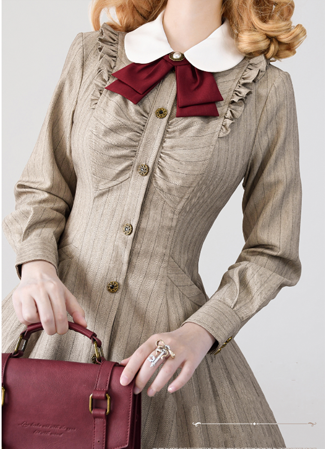 Forest Wardrobe - Winter Lolita Classic Front Open Stripe OP