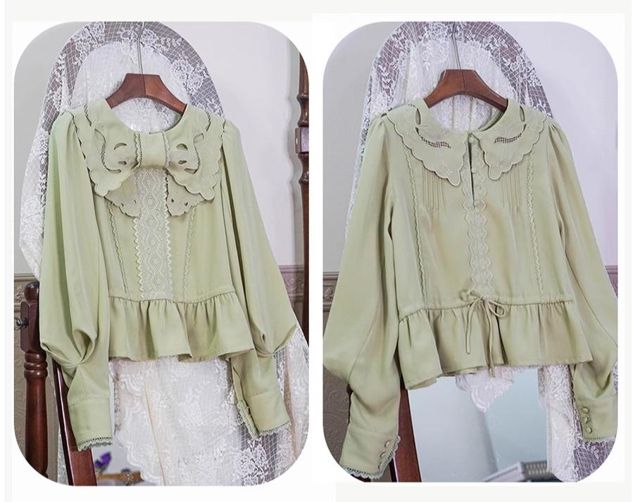 ZeeYe - Night Rose - Classic Lolita Shirt Double Layer Bow Embroidered Versatile Blouse