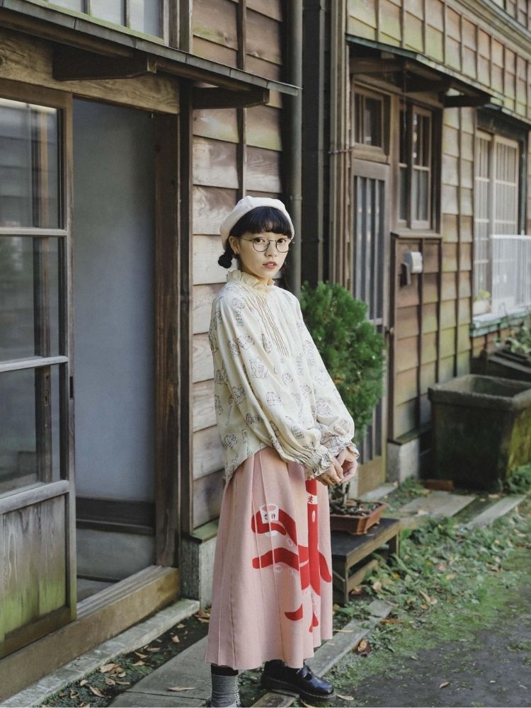 Lace Accordion Pleated Girl’s Shirt【s0000003623】