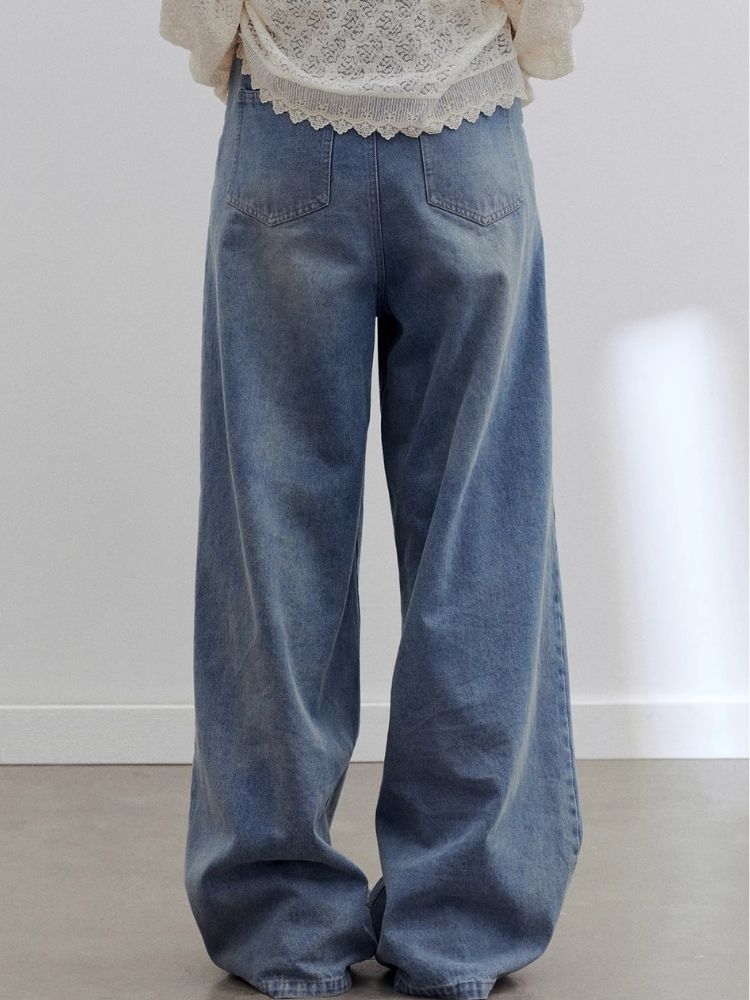 High-waisted wide-leg jeans【s0000006196】