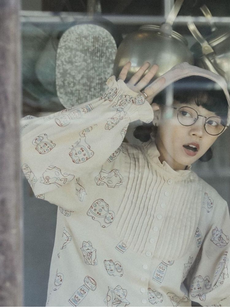 Lace Accordion Pleated Girl’s Shirt【s0000003623】