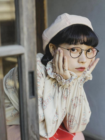 Lace Accordion Pleated Girl’s Shirt【s0000003623】