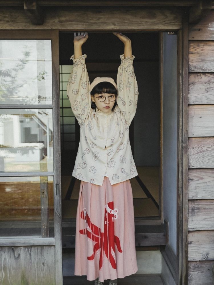 Lace Accordion Pleated Girl’s Shirt【s0000003623】