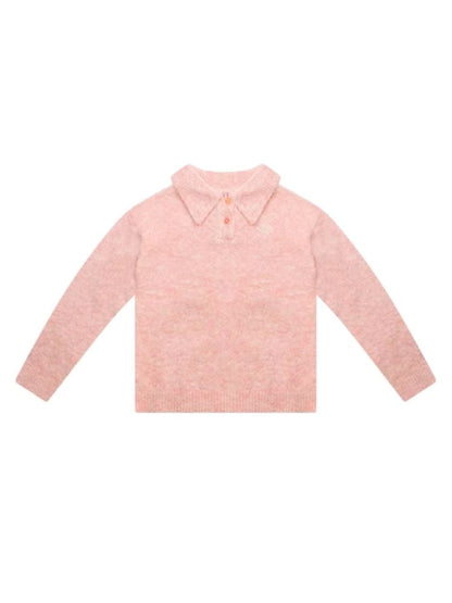 Polo neck top knitted sweater【s0000006163】