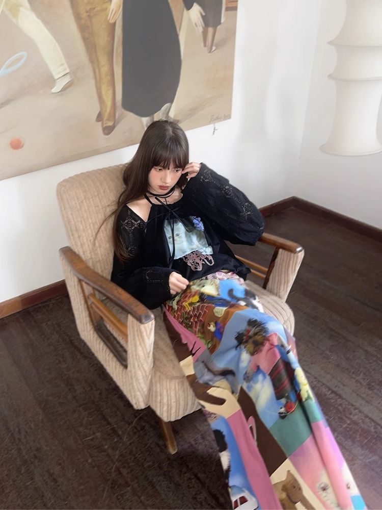 Lace Outer Sunscreen Long Sleeve Cutout Top【s0000005067】