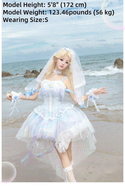 Qianmu - MermaidTears - Wedding Lolita JSK Dress, Ocean Theme