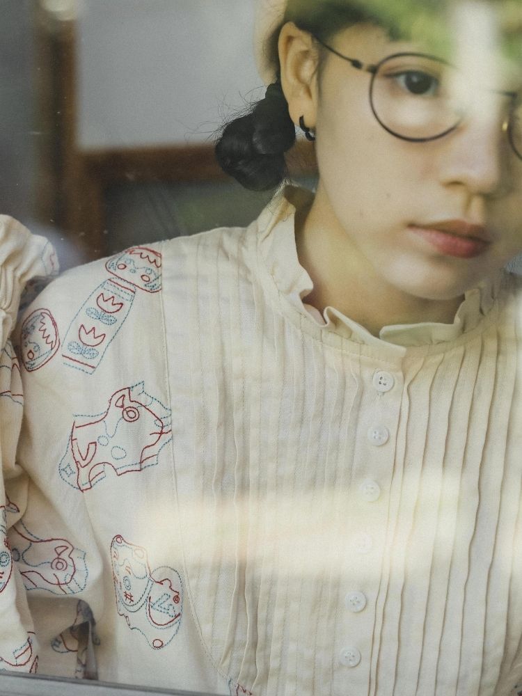 Lace Accordion Pleated Girl’s Shirt【s0000003623】