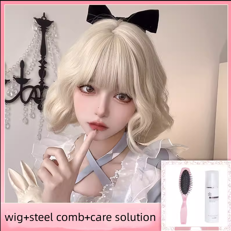Alicegarden - Sweet Lolita Wigs Short Curly Platinum Color Wigs