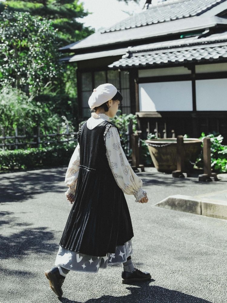 Lace Accordion Pleated Girl’s Shirt【s0000003623】