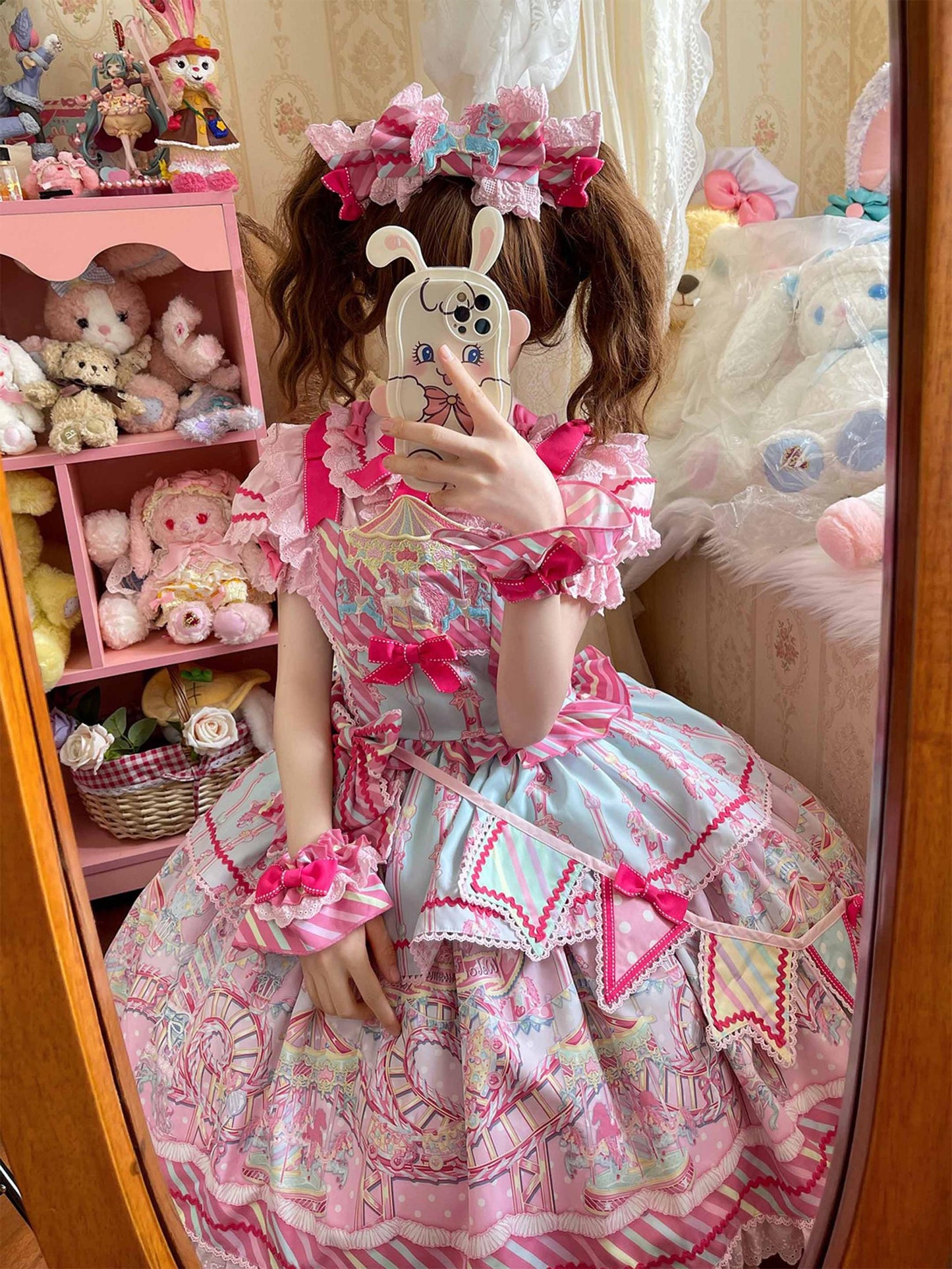 Letters from Unknown Star - Candy Park - Sweet Lolita Print Jumper Dress