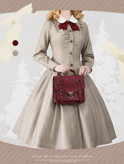 Forest Wardrobe - Winter Lolita Classic Front Open Stripe OP