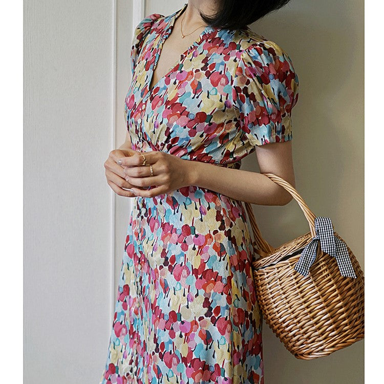 Tropical Floral Vintage Dress