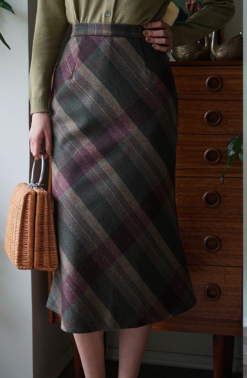 British plaid elegant skirt