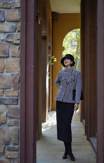 houndstooth tweed jacket