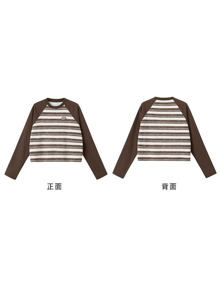 Striped round neck  sweatshirt【s0000003273】