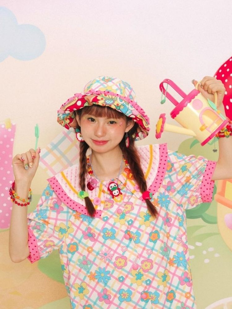 Flower Print Short-sleeved Summer Dress【s0000003092】