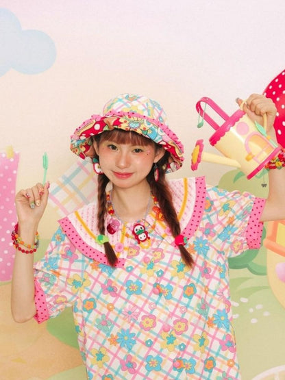 Flower Print Short-sleeved Summer Dress【s0000003092】