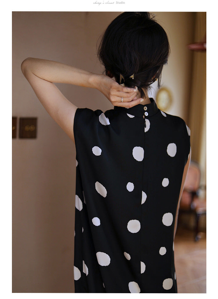 Countess Polka Dot Black Dress