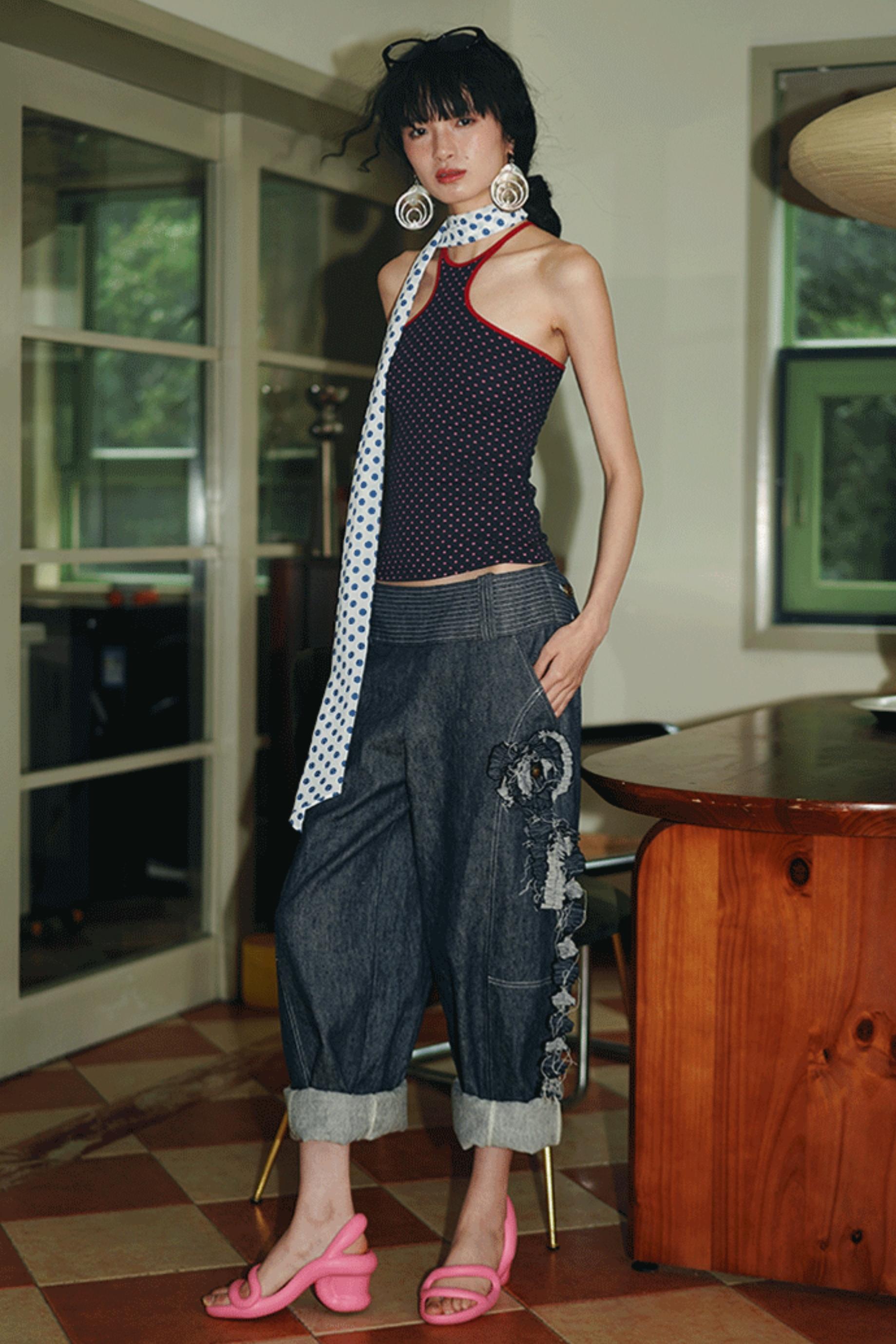 Vintage Dual-Sided Color Knit Tank Top