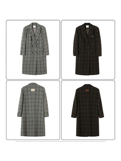 Retro Long Plaid Coat【s0000003471】