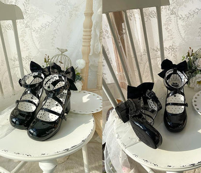 MODO - Follow in the Moonlight - Sweet Lolita Round Toe Shoes with Large Bow