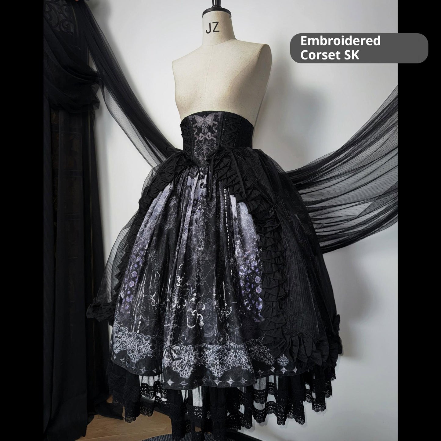 Susin Lolita - Bone-Eroded Butterfly - Gothic Lolita JSK & SK Set