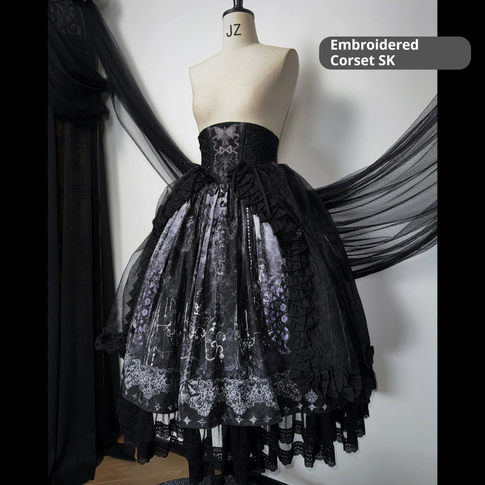 Susin Lolita - Bone-Eroded Butterfly - Gothic Lolita JSK & SK Set