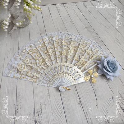 Cocoa Jam- Gothic Lolita Lace Gorgeous Folding Fan