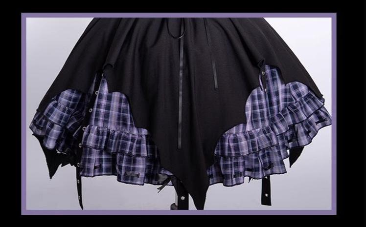 OCELOT - Rock 'N' Row Radio Wave - Punk Lolita JSK Dress Plaid Irregular Hemline Dress