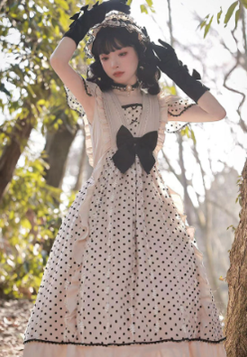 Cat-Romance - Coconut Milk Boo Boo - Elegant Lolita Polka Dot OP