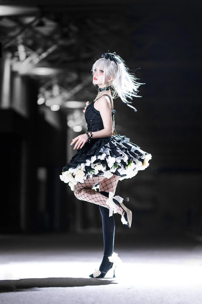 Sky Rabbit - Floral Lolita Petticoat with Detachable Trim