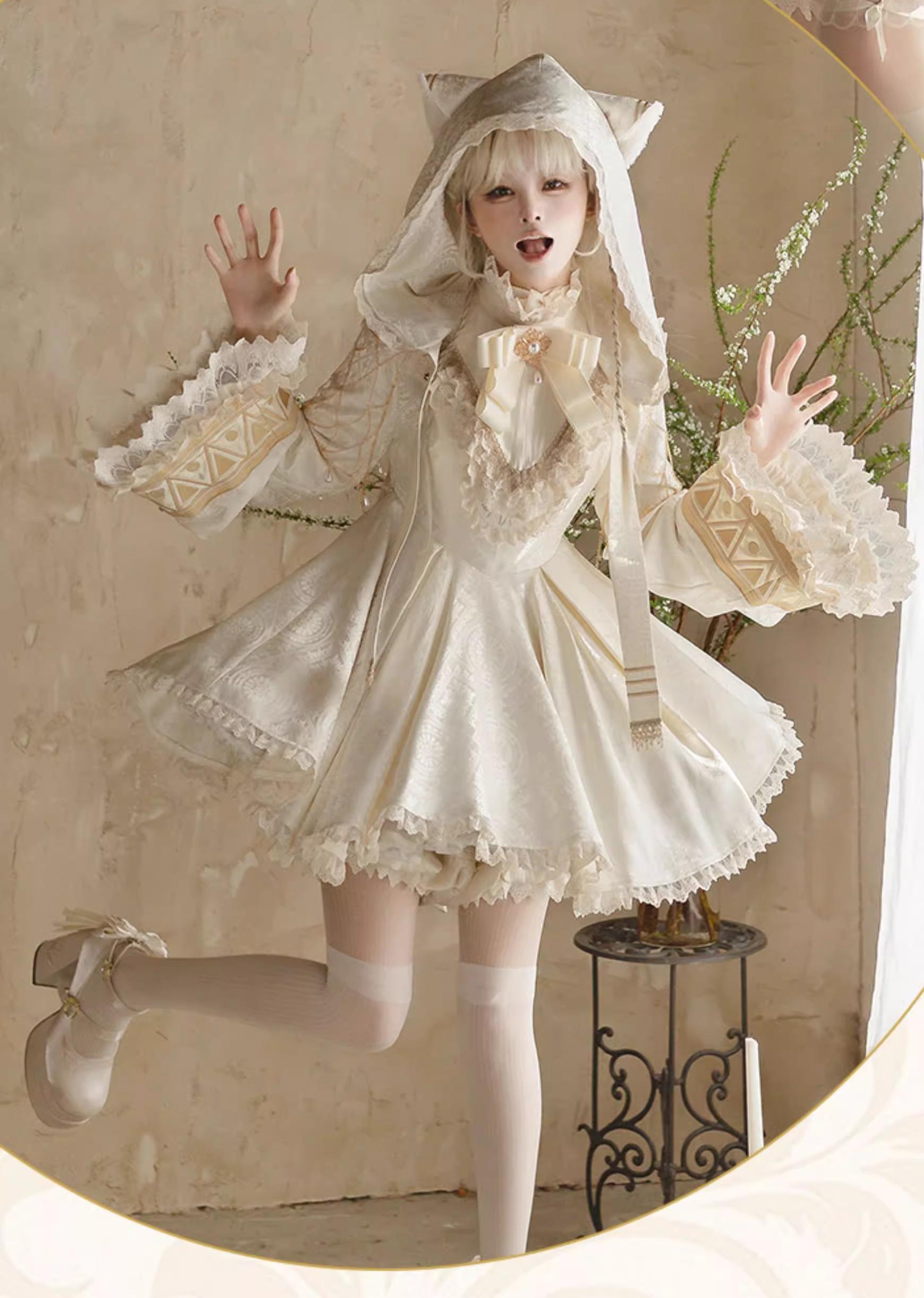 LizBird - Reincarnation of Time - Elegant Lolita OP Set with Waist-Cinching and A-Line Styles