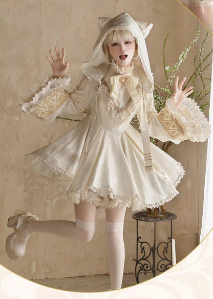 LizBird - Reincarnation of Time - Elegant Lolita OP Set with Waist-Cinching and A-Line Styles