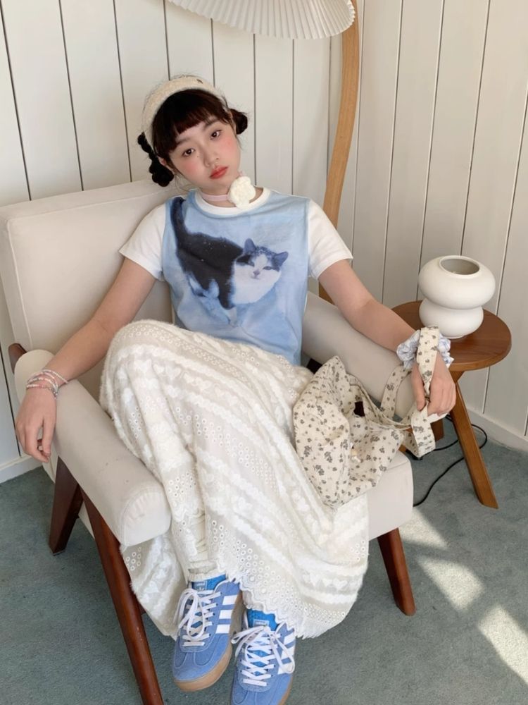 Shoulder Skinny Sweet Cool Girl Short T-Shirt【s0000007710】