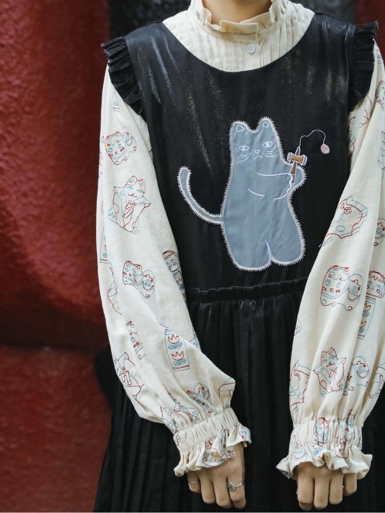 Lace Accordion Pleated Girl’s Shirt【s0000003623】