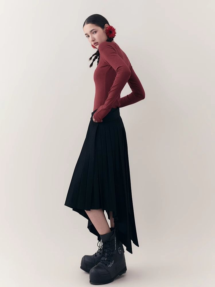 Dragon print rhinestone round neck bottom knit sweater【s0000006398】