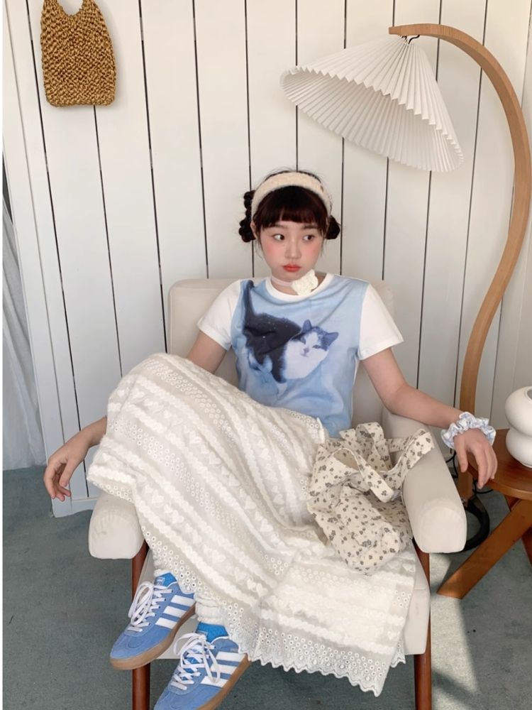 Shoulder Skinny Sweet Cool Girl Short T-Shirt【s0000007710】