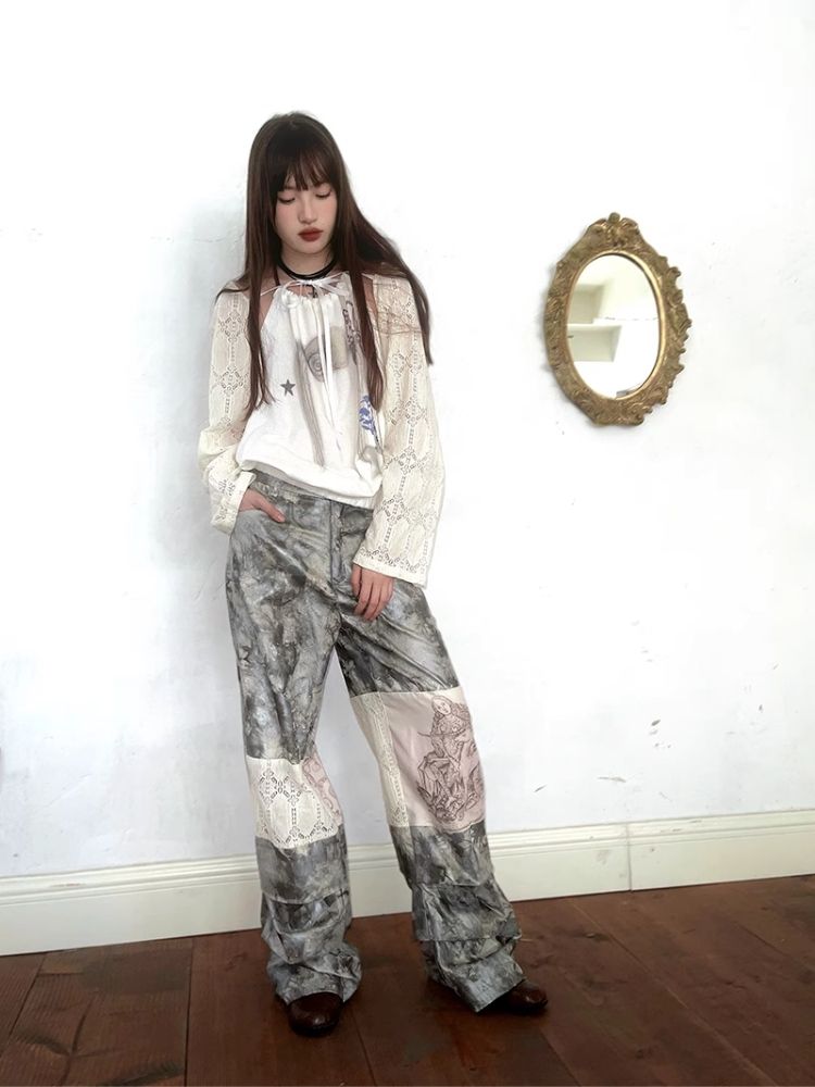 Lace Outer Sunscreen Long Sleeve Cutout Top【s0000005067】