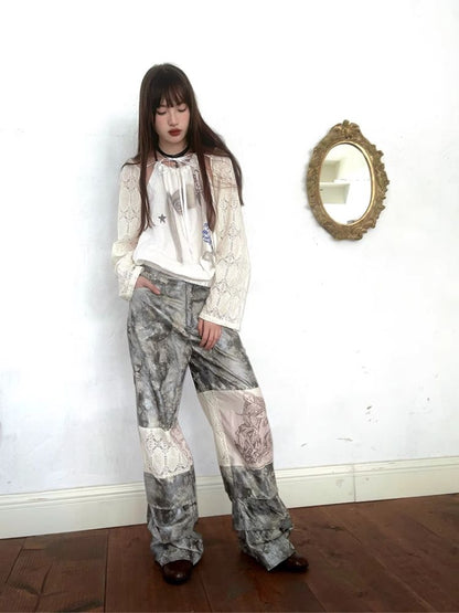 Lace Outer Sunscreen Long Sleeve Cutout Top【s0000005067】