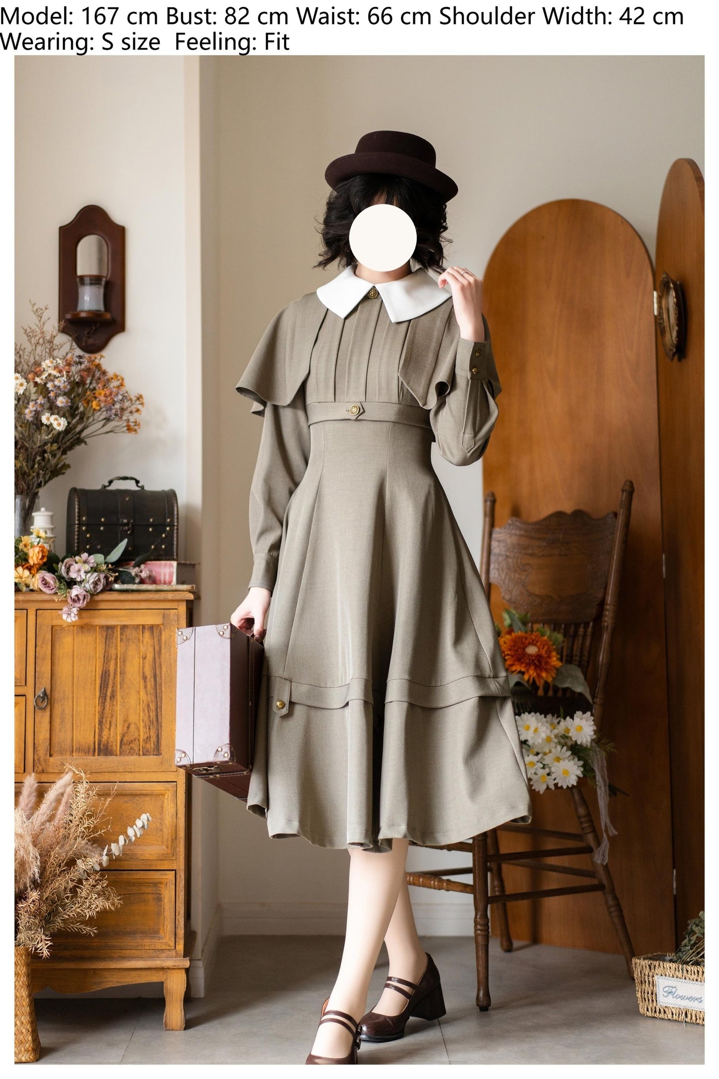 Forest Wardrobe - Forest Antique Box - Classic Lolita OP Dress with Detachable Short Cape