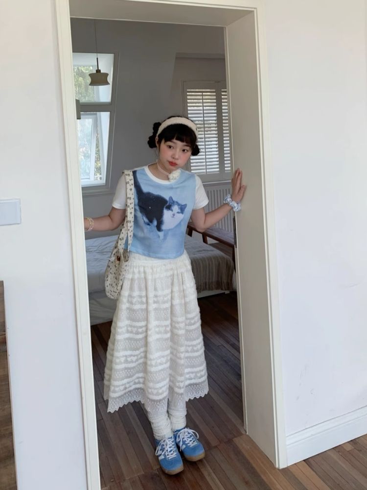 Shoulder Skinny Sweet Cool Girl Short T-Shirt【s0000007710】