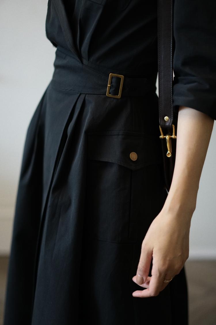 western vintage black trench coat