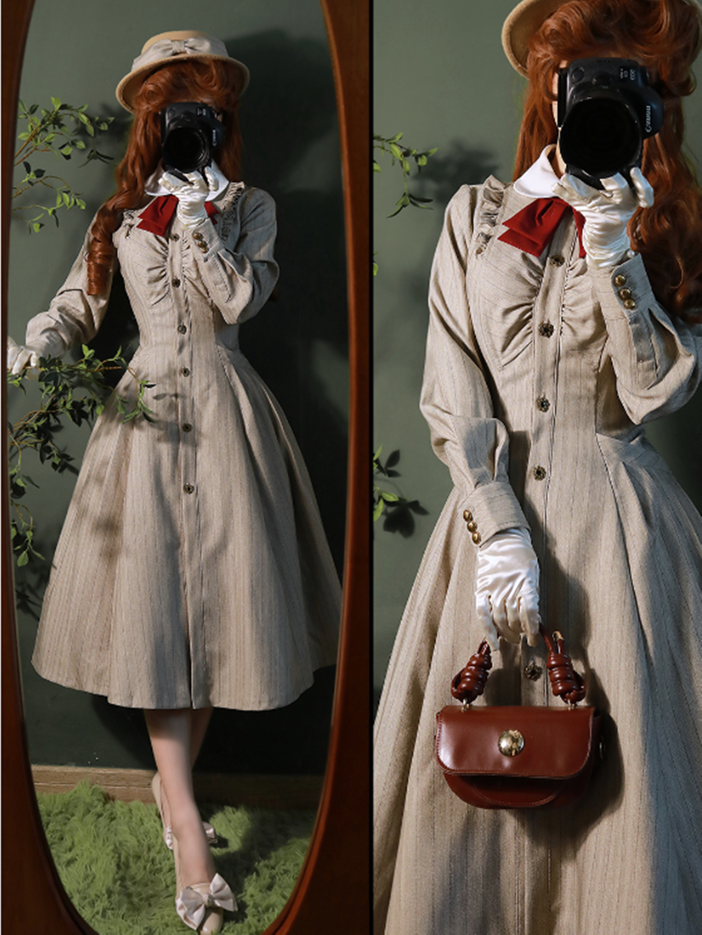 Forest Wardrobe - Winter Lolita Classic Front Open Stripe OP