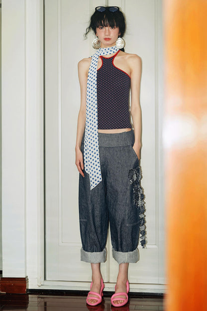 Vintage Dual-Sided Color Knit Tank Top